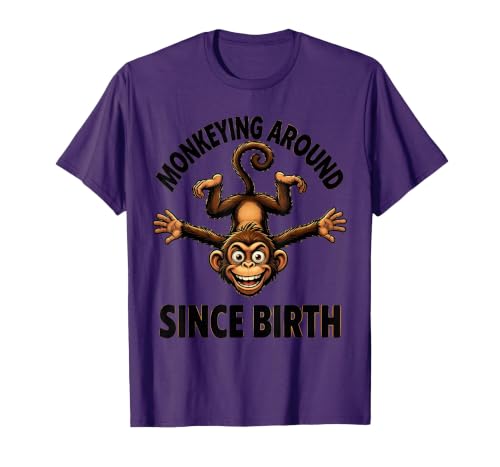 Mademark Monkeying Around Since Birth Funny Monkey Design T-Shirt - Men - size chart