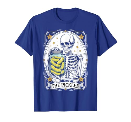 Tarot Card Skeleton Halloween Ades.shirt The Pickles Tarot Card Skeleton Canning Season Gardener T-Shirt - size chart