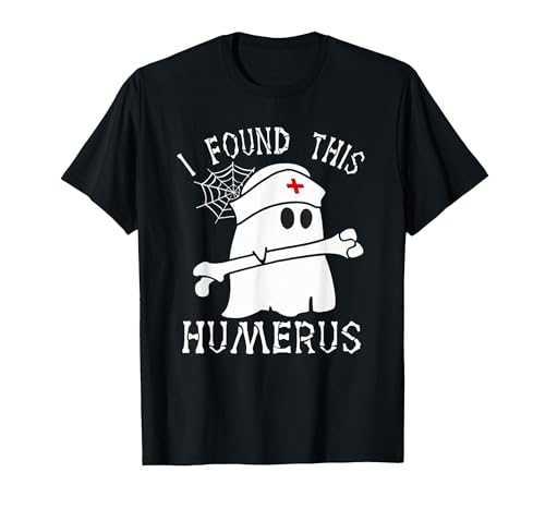 I Found This Humerus Funny Ghost Nurse Halloween T-Shirt - size chart