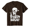 Skeleton Peace Sign Shirts For Men Women & Kids Bruh Skeleton Hand Peace Sign Halloween Skeleton Hand Sign T-Shirt - size