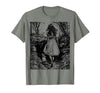 Alice in Wonderland - Down the Rabbit Hole Fantasy Vintage T-Shirt — design detail