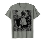 Alice in Wonderland - Down the Rabbit Hole Fantasy Vintage T-Shirt — design detail