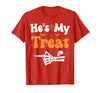 She's My Trick He's My Treat Halloween Couple Tees He's My Treat Skeleton Couples Matching Couple Halloween T-Shirt - size