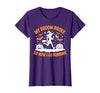 Running Broom Halloween tee My Broom Broke So Now I Go Running Witch Run Lover Halloween T-Shirt - size chart