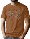 CAZYCHILD Halloween Shirts for Men Funny Halloween Pumpkin Shirt Dancing Skeleton Tee - size chart