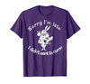Sorry I'm Late, I Didn't Want to Come White Rabbit Watch T-Shirt — design detail
