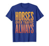 Mademark Horses Over Traffic Always Equestrian Design T-Shirt - Men - size chart