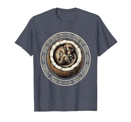 Mademark Cozy Monkey Curled in a Coconut Shell T-Shirt - Men - size chart
