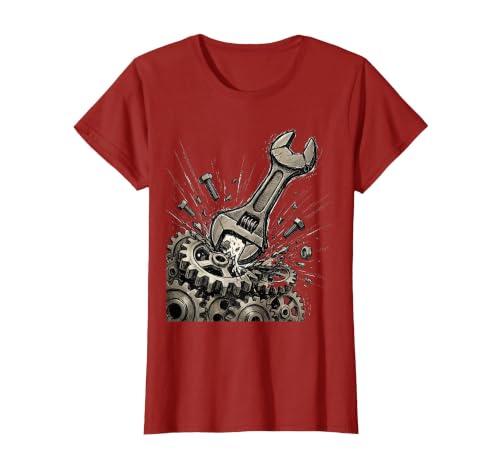Mademark Monkey Wrench In The Gears Graphic Design T-Shirt - Women - size chart