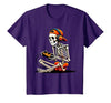 halloween skeleton shirts for teen boys men kids Halloween Skeleton Gamer Video Gaming Funny Gaming Skeleton T-Shirt - size