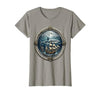 Mademark Shark Circling Shipwreck Under Moonlight Pirate T-Shirt - size chart