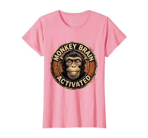 Mademark Monkey Brain Activated Funny Primate Design T-Shirt - Women - size chart