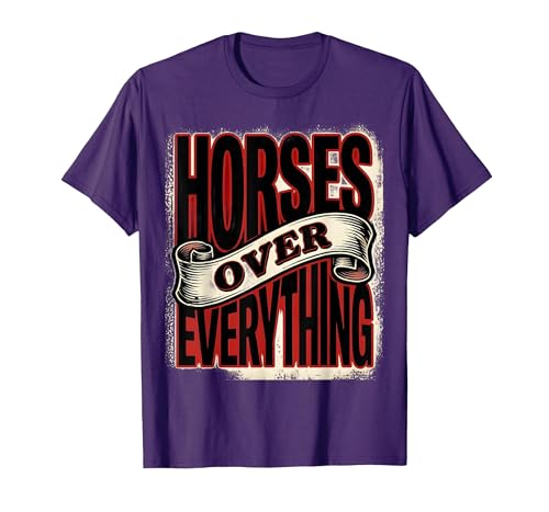 Mademark Horses Over Everything Equestrian Design T-Shirt - Men - size chart
