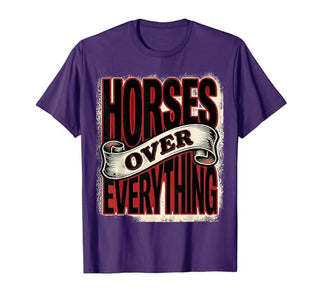 Mademark Horses Over Everything Equestrian Design T-Shirt - Men - size chart