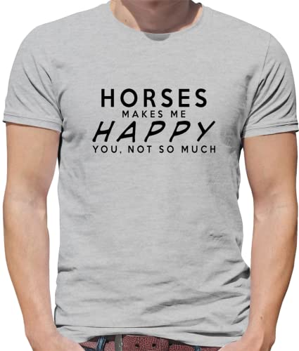 Dressdown Horses Makes Me Happy - Mens Premium Cotton T-Shirt - size chart