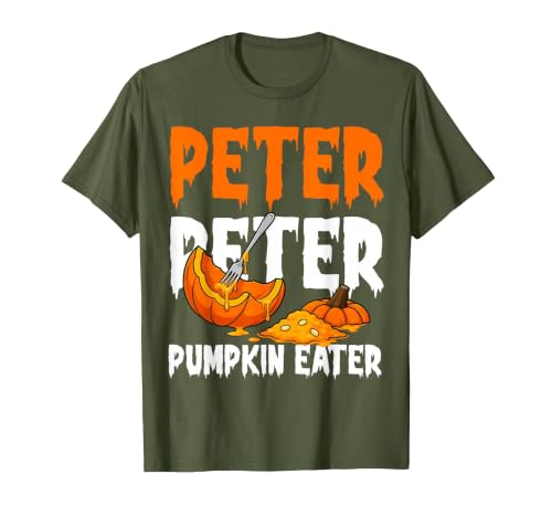 Halloween Matching Couple Shirts Women Men Funny Peter Pumpkin Eater Halloween Costume Men Boyfriend T-Shirt - size chart