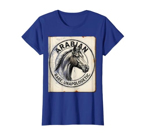 Mademark Arabian Rare Unapologetic Horse Portrait Design T-Shirt - size chart