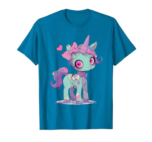 Kawaii Pastel Goth Creepy Cute Witchy Halloween Ts Kawaii Pastel Goth Creepy Cute Witchy Zombie Unicorn T-Shirt - size chart