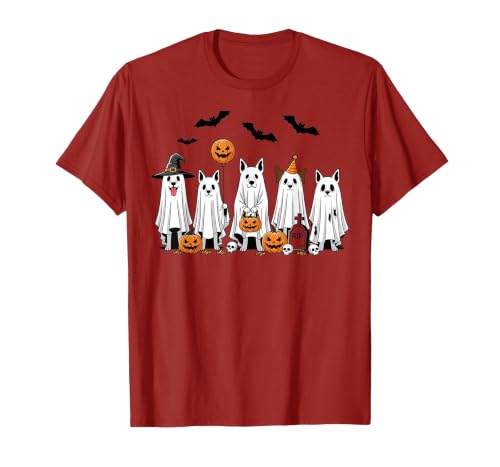 Spooky Dog Lovers Haunted Halloween Designs Halloween Ghost Dogs Pumpkin Candy Party Costume T-Shirt - size chart