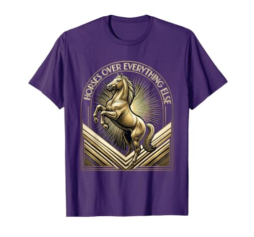 Mademark Horses Over Everything Equestrian Design T-Shirt - Men - size chart