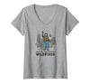 Womens Smokey Bear Only You Can Prevent Wildfires V-Neck T-Shirt - size chart