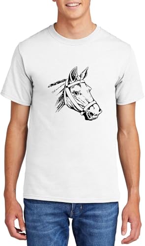 Comical Shirt Horse Graphic Top for Equestrian and Animal Lovers Cotton Tee Adult Youth Tall Men Women - size chart