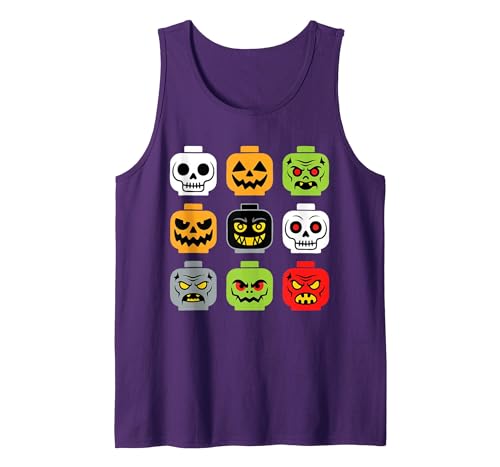 Halloween Building Brick Head Shirts Halloween Building Brick Head Shirt Adult Men Kids Youth Boy Tank Top - size chart