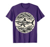 Mademark Sardines Forming Shark Silhouette Fish Art T-Shirt - size chart