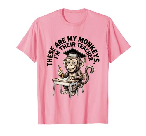 Mademark These Are My Monkeys I'm Their Teacher Circus Design T-Shirt - Men - size chart