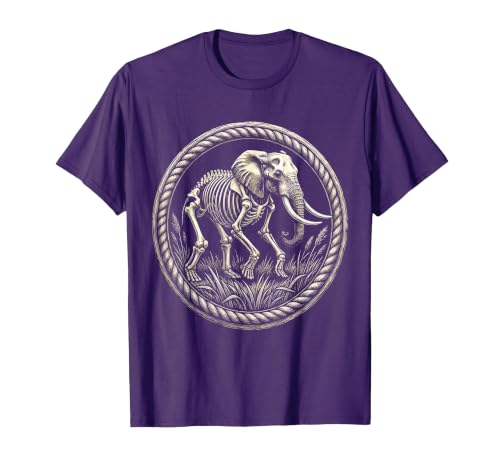 Mademark Elephant Skeleton Mid-Stride Through Tall Grass T-Shirt - Men - size chart