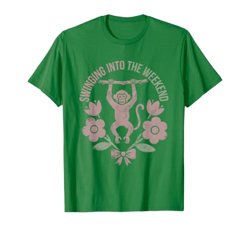 Mademark Swinging Into the Weekend Monkey Design T-Shirt - Men - size chart