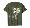 Halloween Cat Shirts For Women Men Kids Owner Sugar Skull Cat Dia De Muertos Day of Dead Halloween Mexican T-Shirt - size