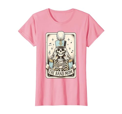 Marching Band Mom Tarot Card Skeleton Halloween Marching Band Mom Tarot Card Skeleton Mom Musical Instrument T-Shirt - size