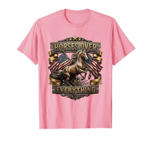 Mademark Horses Over Everything Equestrian Design T-Shirt - Men - size chart