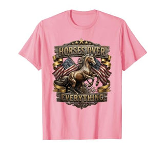 Mademark Horses Over Everything Equestrian Design T-Shirt - Men - size chart