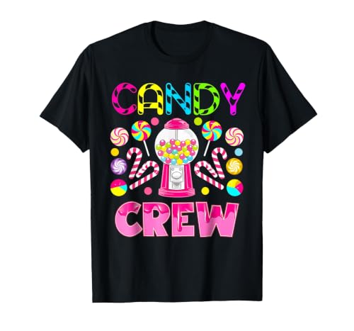 Candy Land Candy Crew Party Halloween Costumes T-Shirt - size chart