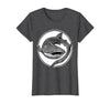 Mademark Whale Shark Swirling Tattoo Art Design T-Shirt - size chart