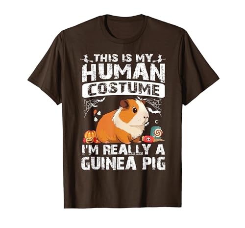 Guinea Pig Halloween Costume Matching Funny Gift This is My Human Costume I'm Really A Guinea Pig Halloween T-Shirt - size chart