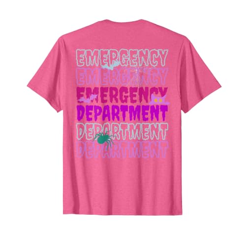 ER Nurse Halloween Pumpkin Emergency Department Spooky Emergency Department Ghost ER Nurse Halloween T-Shirt - size chart