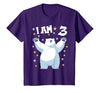 3 years old 3rd birthday Polar Bear Kids 3 Years Old 3 Birthday Polar Bears Boy Girl Polar Bear T-Shirt - size chart