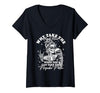 Funny Skeleton Meme Quote Sarcastic Humor Adult Women's Why Take The High Road When You Can Take The Psycho Path V-Neck