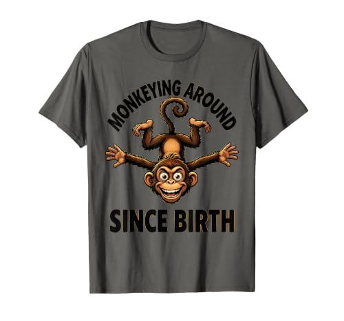 Mademark Monkeying Around Since Birth Funny Monkey Design T-Shirt - Men - size chart