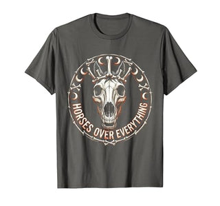 Mademark Horses Over Everything Equestrian Design T-Shirt - Men - size chart