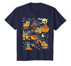 Kids Fun Construction Vehicle Halloween spider web Kids Construction Vehicle Halloween Crane Truck Pumpkin Boys T-Shirt -