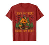 Bigfoot Halloween Costume Party Outfits Trick Or Treat Smell My Feet Bigfoot Halloween Sasquatch T-Shirt - size chart