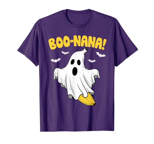 Halloween Tees for Women Men Kids Funny Banana Ghost Boo Pun Halloween Costume Men Women Kids T-Shirt - size chart
