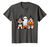 English Bulldog Halloween Funny Dog Lover Pumpkin Witch T-Shirt - size chart