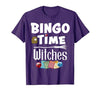 Bingo Time Witches Halloween Bingo Player Novelty Halloween Bingo Time Witches Funny Women Bingo Player T-Shirt - size chart