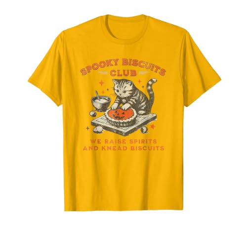 spooky biscuits club shirt Spooky Biscuits Club we Raise Spirits and Knead Biscuits T-Shirt - size chart