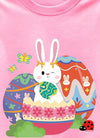 Easter Day Gift for Toddler Boy Baby Girl Tractor Loving Bunny T-Shirt — design detail